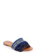 Women's Badgley Mischka Fortune Embellished Slide Sandal .5 M - Blue