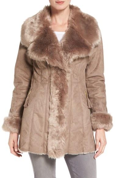 Women's Via Spiga Faux Shearling Coat
