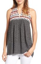 Women's Thml Embroidered Print Top - Black