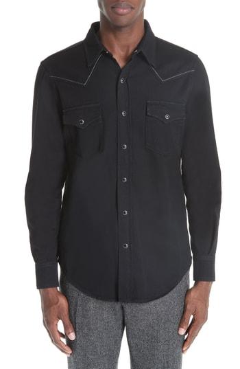 Men's Saint Laurent Western Sport Shirt - Black