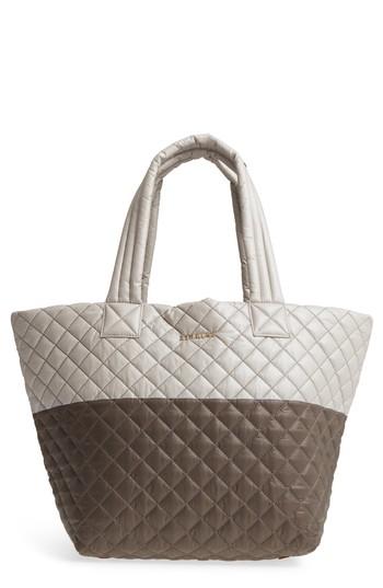 Mz Wallace Medium Metro Quilted Oxford Nylon Tote - Green