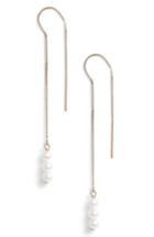 Women's Poppy Finch Triple Baby Pearl Threader Earrings