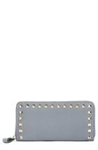 Women's Valentino 'rockstud' Calfskin Leather Continental Wallet - Grey