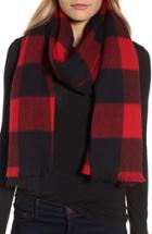 Women's Kate Spade New York Mega Check Wool Scarf, Size - Red