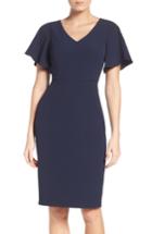 Women's Adrianna Papell Cold Shoulder Stretch Sheath Dress - Blue