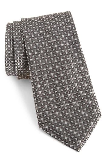 Men's Nordstrom Men's Shop Morris Micro Silk Tie, Size - Grey
