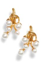 Women's Oscar De La Renta Imitation Pearl Cluster Earrings