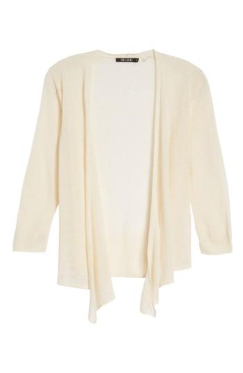 Petite Women's Nic+zoe 4-way Convertible Three Quarter Sleeve Cardigan, Size P - Beige