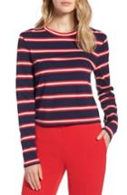 Women's Halogen Stripe Knit Top, Size - Blue