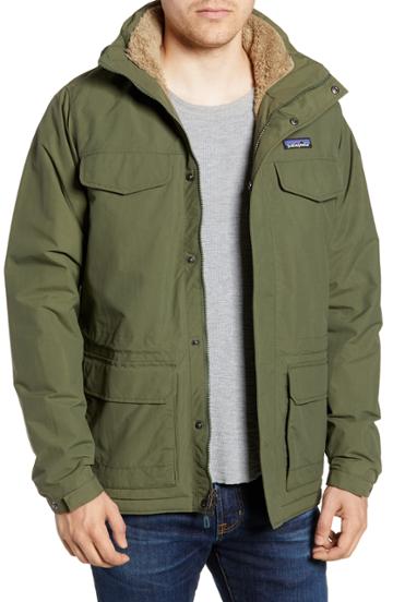 Men's Patagonia Isthmus Wind Resistant Water Repellent Hooded Parka - Green