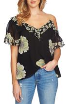 Women's 1.state Mixed Print Blouse, Size - Black