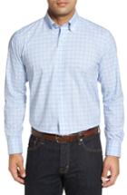Men's Peter Millar Collection Starry Night Tailored Fit Melange Check Sport Shirt - Blue