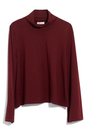 Women's Madewell Wide Sleeve Turtleneck - Burgundy