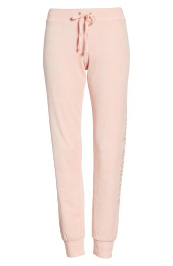 Women's Juicy Couture Zuma Crystal Velour Pants - Pink