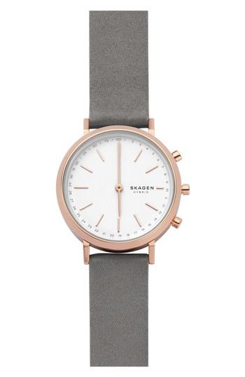 Women's Skagen Hald Satin Strap Hybrid Smart Watch, 34mm