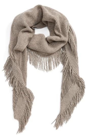 Women's Stella Mccartney Fringe Cashmere & Wool Scarf, Size - Beige