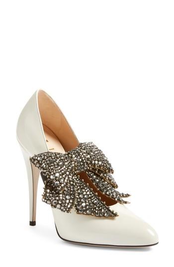 Women's Gucci Elaisa Bow Pump Us / 40eu - White
