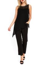 Women's Wallis Diamante Trim Overlay Jumpsuit Us / 8 Uk - Black