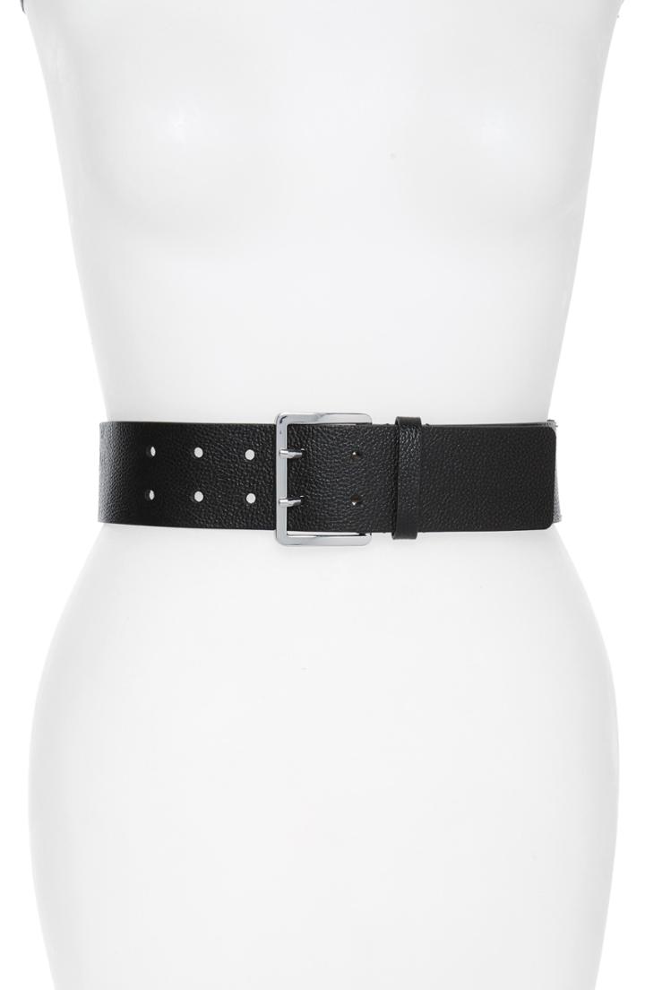 Women's Michael Michael Kors Suede Fringe Leather Belt