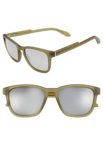 Men's Quay Australia Hardwire 54mm Polarized Sunglasses - Olive/ Silver Mirror