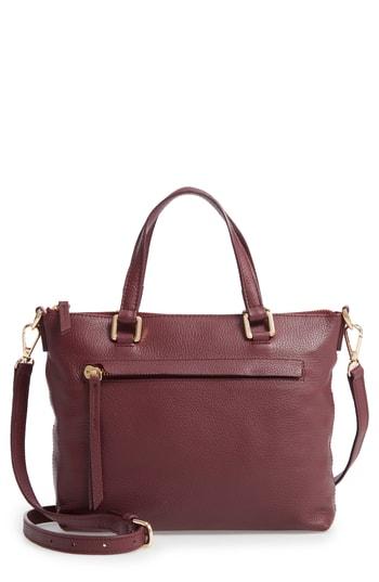 Nordstrom Lexa Leather Crossbody Bag - Burgundy