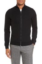 Men's Boss Bacco Full Zip Wool Sweater Jacket, Size - Black