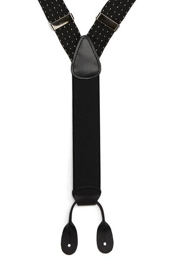 Men's Nordstrom Men's Shop Formal Suspenders, Size - Black- White Pointed Grid