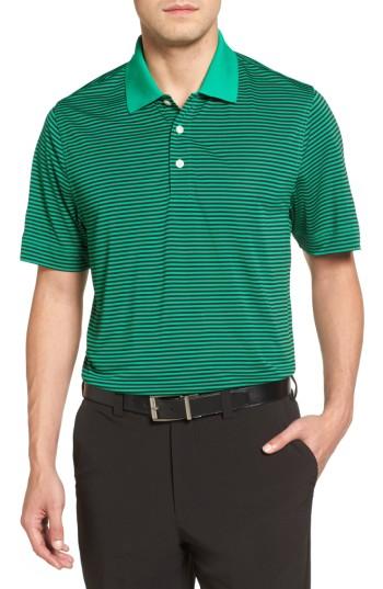 Men's Cutter & Buck 'trevor' Stripe Drytec Polo, Size - Green