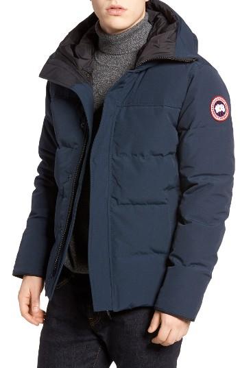 Men's Canada Goose 'macmillan' Slim Fit Hooded Parka, Size - Blue