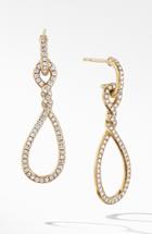 Women's David Yurman Continuance Full Pave Small Drop Earrings In 18k Yellow Gold