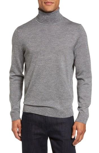 Men's Nordstrom Men's Shop Merino Wool Turtleneck Sweater - Grey