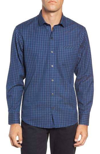 Men's Zachary Prell Santana Check Sport Shirt - Blue