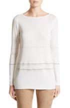 Women's Fabiana Filippi Metallic Trim Cashmere & Silk Sweater Us / 40 It - White