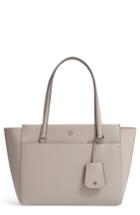 Tory Burch Small Parker Leather Tote - Grey