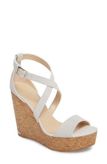 Women's Jimmy Choo 'portia' Platform Wedge .5us / 34.5eu - White