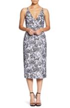 Women's Dress The Population Nadia Plunge V-neck Lace Dress - Grey