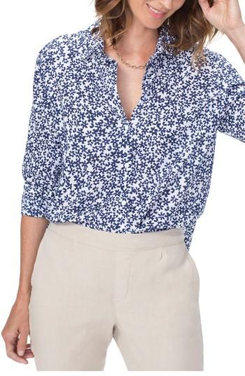 Women's Nydj Classic Cotton Lawn Blouse - Blue