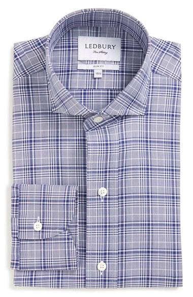Men's Ledbury 'garnett' Slim Fit Plaid Dress Shirt