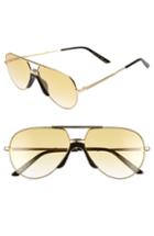 Women's Gucci 60mm Metal Aviator Sunglasses - Gold/ Black W/ Yellow Gradient