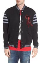 Men's True Religion Brand Jeans Collegiate Knit Inset Jacket, Size - Black