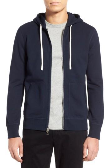 Men's Reigning Champ Core Zip Front Hoodie, Size - Blue