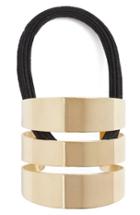 Cara Metallic Cutout Cuff Ponytail Holder, Size - Metallic