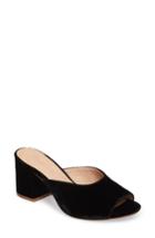 Women's Madewell Beth Velvet Slide Sandal .5 M - Black