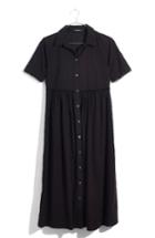 Women's Madewell Clipdot Midi Shirtdress, Size - Black