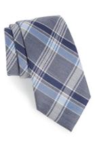 Men's Nordstrom Men's Shop Shadow Plaid Wool & Silk Tie, Size - Black