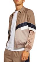 Men's Topman Chevron Track Jacket - Beige