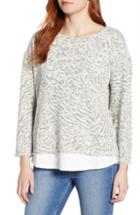 Women's Wit & Wisdom Animal Print Layered Top - Grey