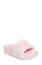 Women's Jeffrey Campbell Lucky Me Faux Fur Flatform Slide M - Pink