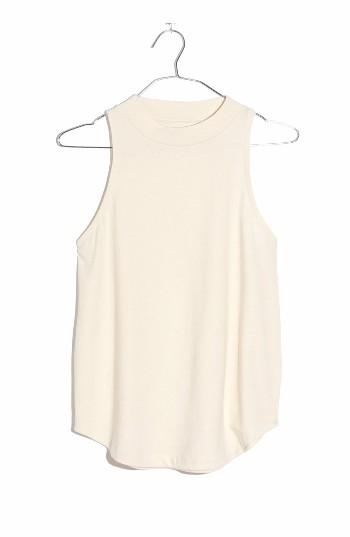 Women's Madewell Mock Neck Tank, Size - Ivory