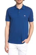 Men's Lacoste 'white Croc' Fit Pique Polo, Size 8(3xl) - Blue
